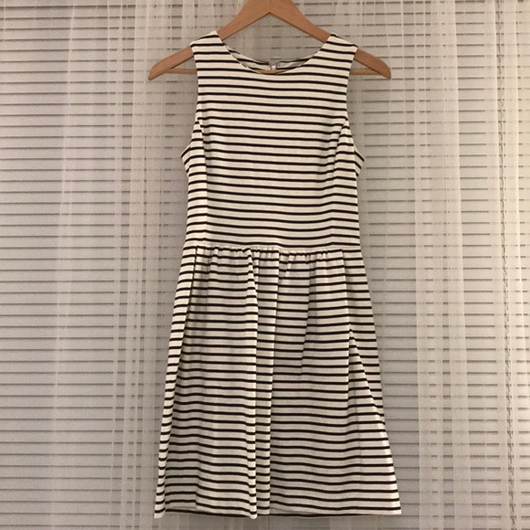Jcrew Striped Pleated Ponte Dress - Picture 2 of 4